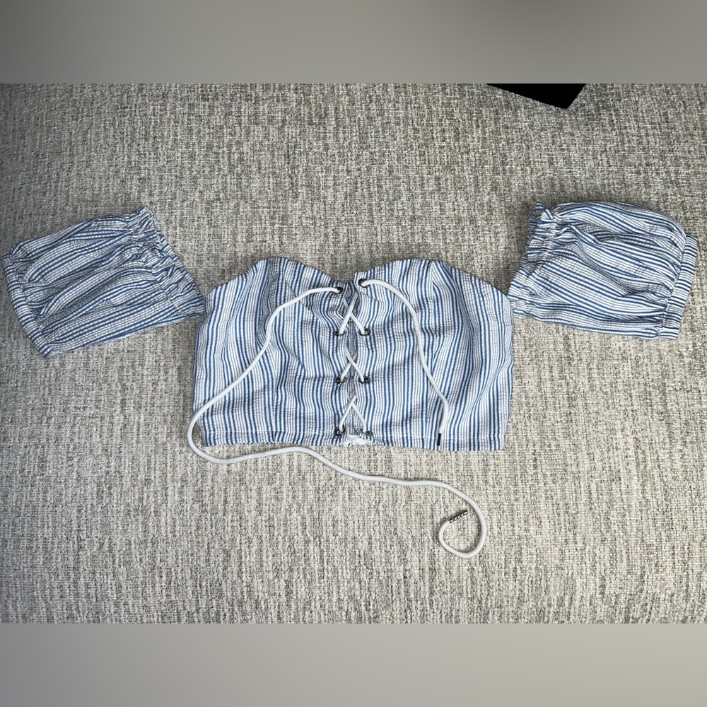 Blue crop top